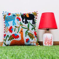 Jaipuri Hand Printed Embroidery Cushion Cover