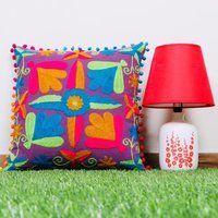 Jaipuri Hand Printed Embroidery Cushion Cover