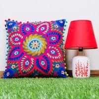 Colorful Embroidered Cushion Cover