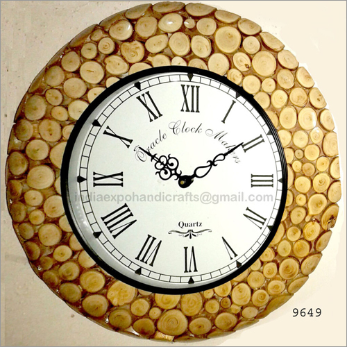 9649 Antique wall Clock By INDIA EXPO HANDICRAFTS