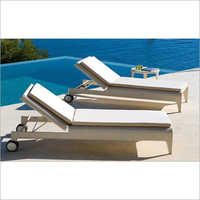 Outdoor White Poolside Lounger