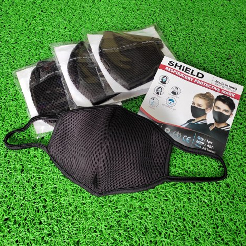 Shield Black Netted Face Mask