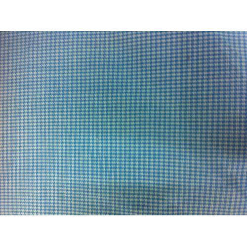 Check Blue Polyester Shirting Fabrics