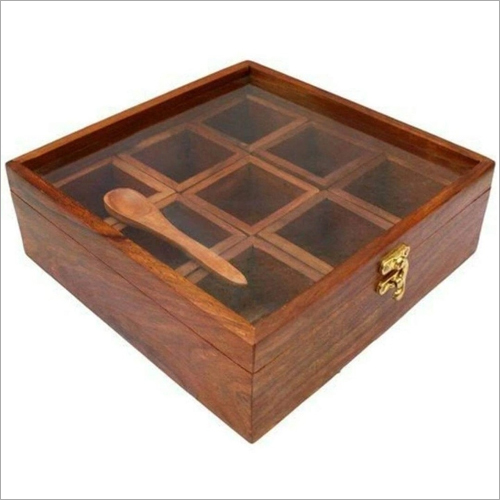 Wooden Spice Box By SAMBHAL HANDICRAFT