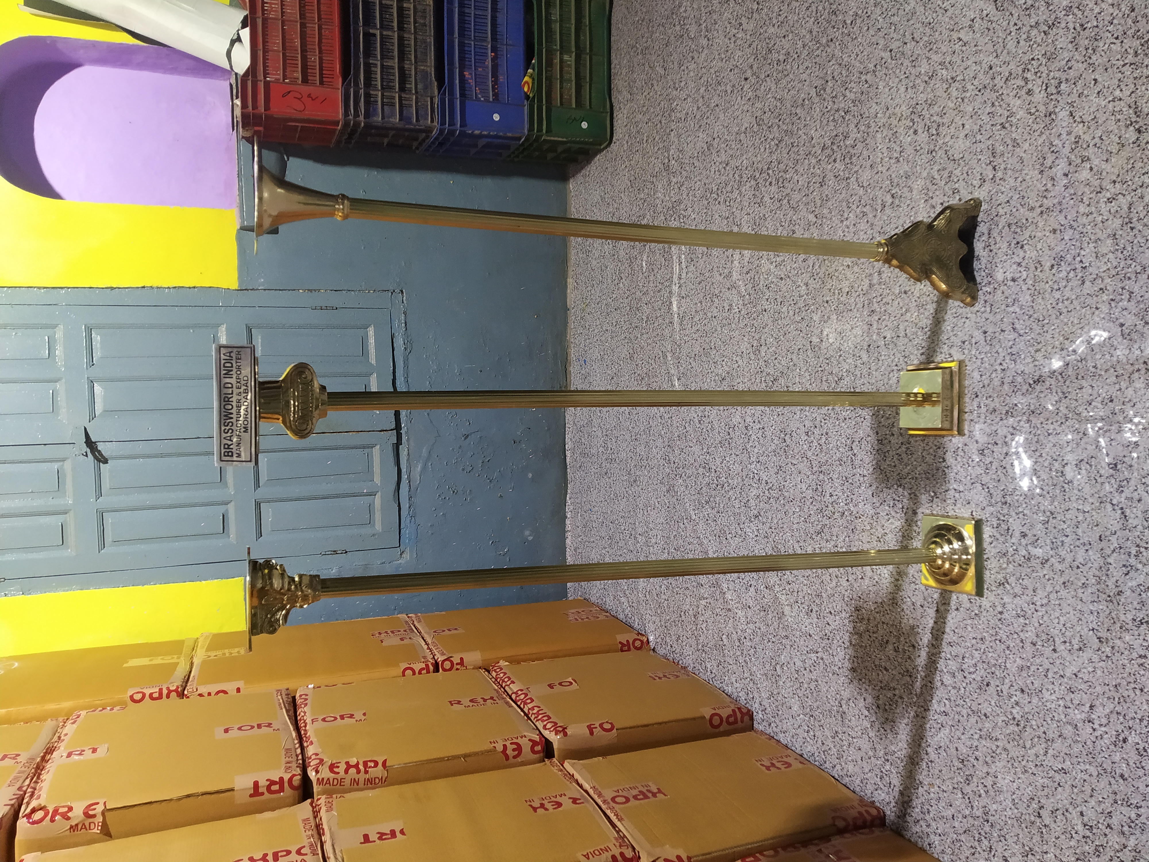 BRASS PILLAR CANDLE HOLDER FOR CHURCH