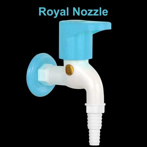Ptmt Royal Nozzle Cock - PVC Material, 15 mm Size, White Color, Round Design | Direct Connection, Ideal for Hotel Applications