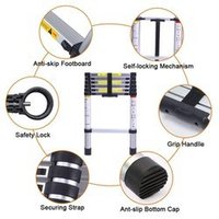12.5 FT (3.8 Meter) Portable Aluminum Telescopic Extension Ladder,13 Steps