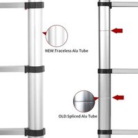16.5 FT (5.0 Meter) Portable Telescopic Aluminum Ladder with Stabilizer Bar,13 Steps