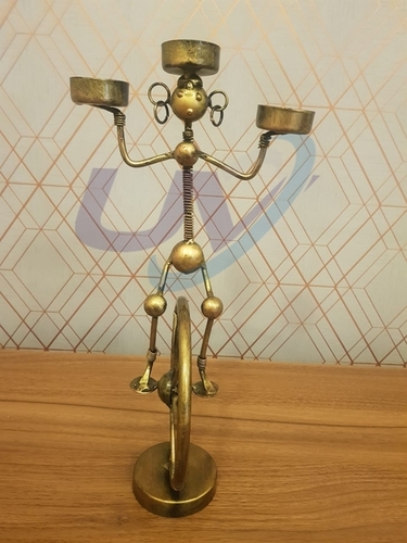 Desiner Candle Stand - Color: Golden