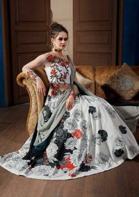 Designer drapes gown