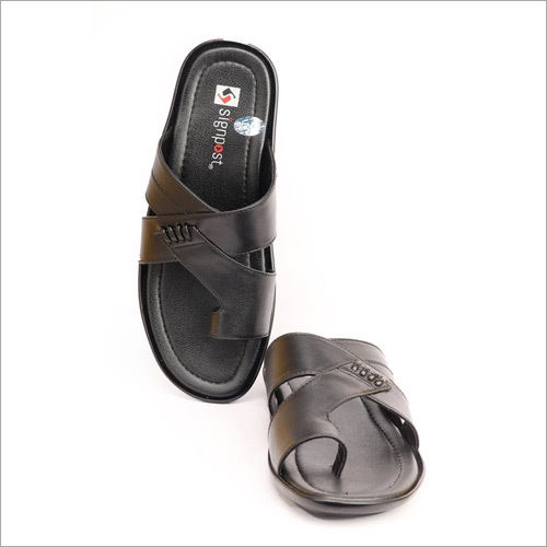 Men's Black Ethnic Slippers