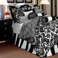 Polyester Black Base Printed Bed Sheet Fabric