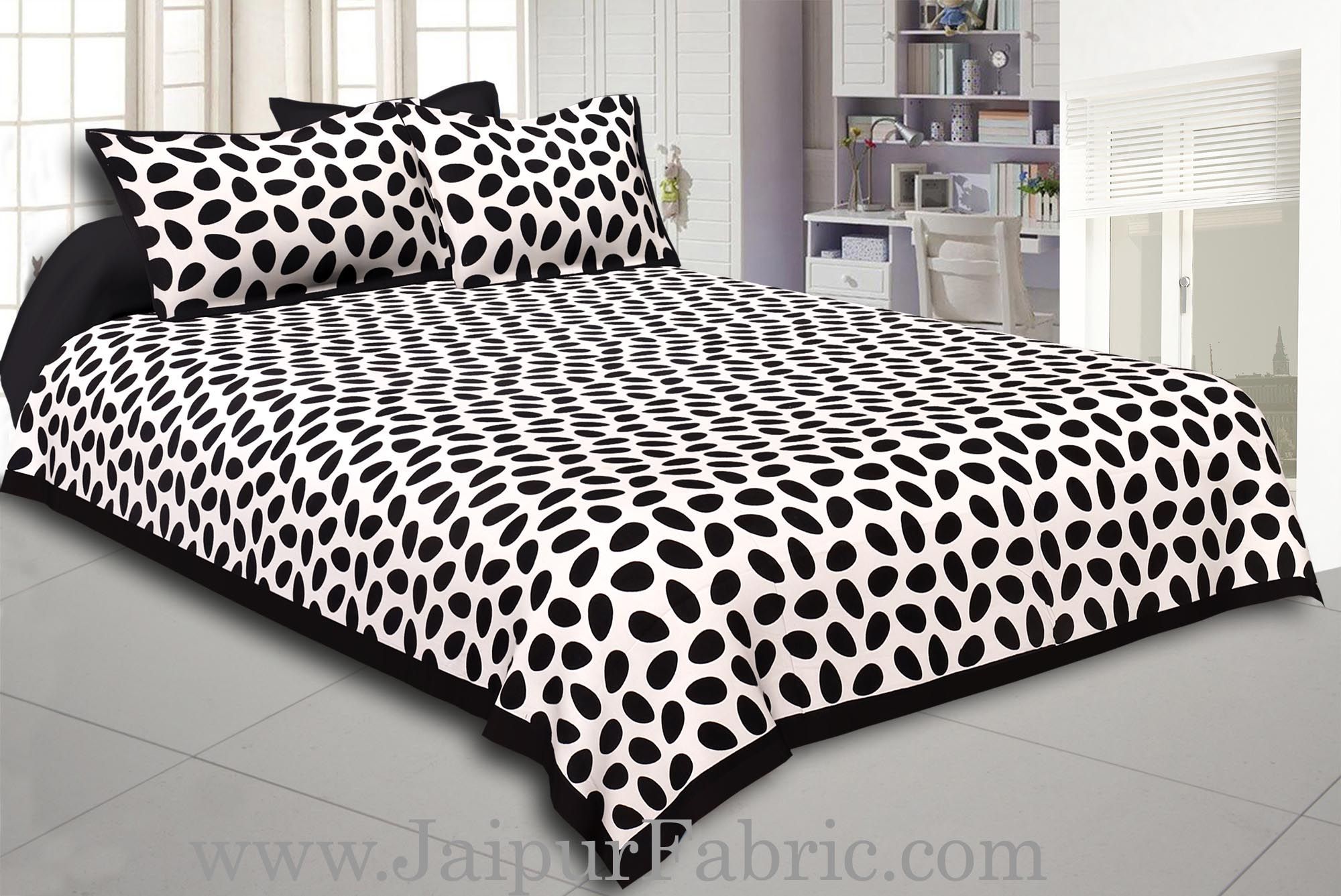 Polyester Black Base Printed Bed Sheet Fabric