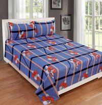 White Floral Print Polyester 3D Bed Sheet Fabric