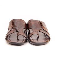 Men's Brown PU Slippers