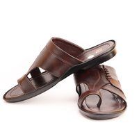 Men's Brown PU Slippers