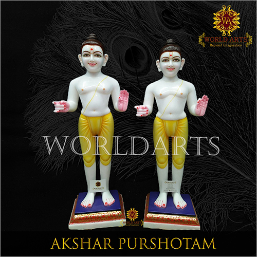 White Marble Akshar Purshotam Statue