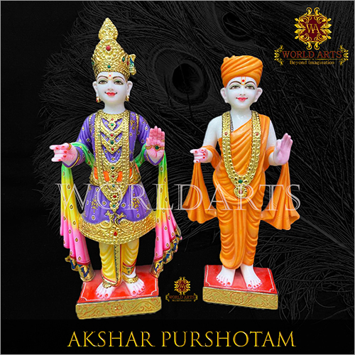 Colored Akshar Purshotam Statue
