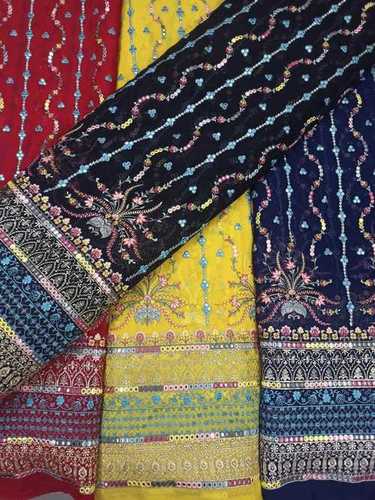 Washable Embroidery Poly Georgette Fabric