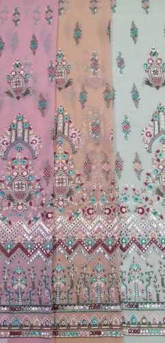 Washable Embroidery Poly Georgette Fabric