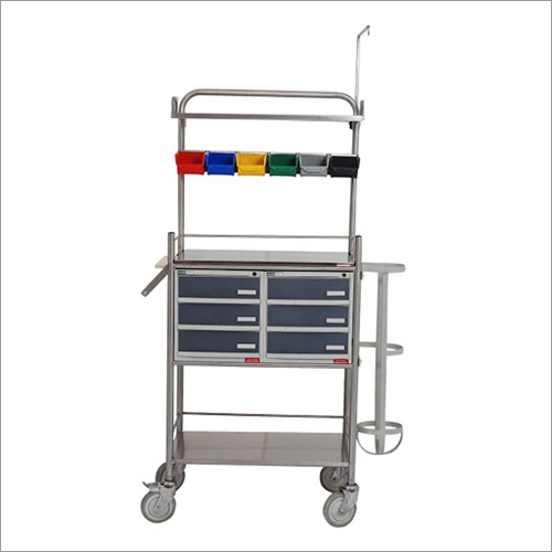 SS Crash Cart Trolley By ZYPEX OVERSEAS