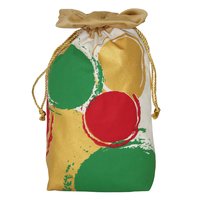 Canvas Drawstring Bag With Gold Fabric