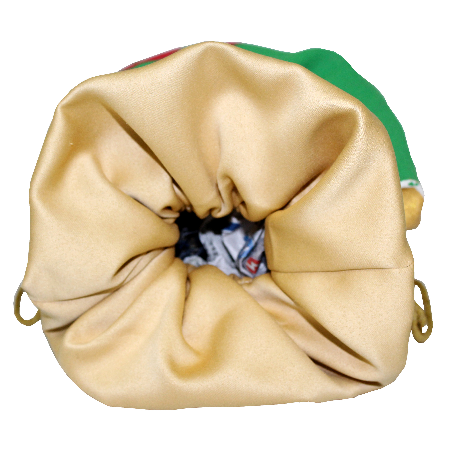 Canvas Drawstring Bag With Gold Fabric