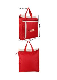 Promotional Shopping Thaila - PVC, 36 by 40 cm, Red | Stylish Design, Moisture Proof, Zipper Top, Customizable Size, Logo, and Color