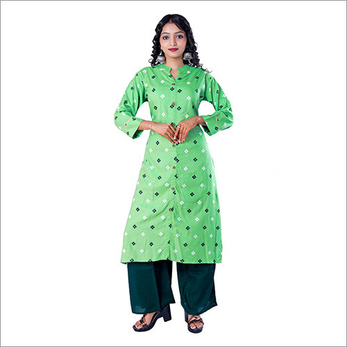 Indian Ladies Printed Kurti And Palazzo