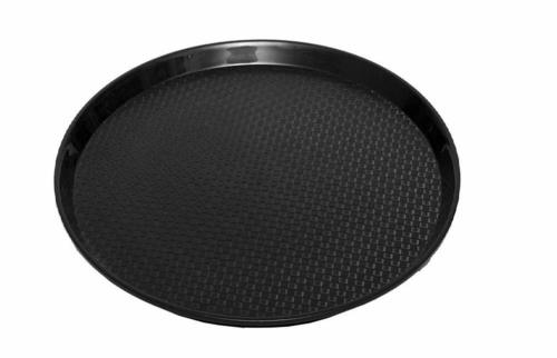 Swift International Round Unbreakable Serving Plastic Tray (Size 16 Inches Round) Black