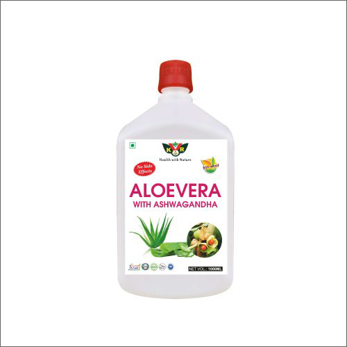 Aloe Vera Juice with Ashwagandha - 1000ML Bottle | Herbal Grade, Liquid Form, 24 Month Shelf Life