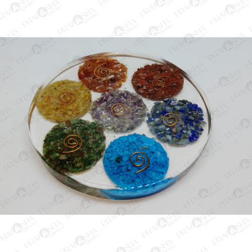 Prayosha Crystals Orgonite Seven Chakra Coasters