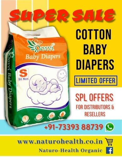 White Oorvi Cotton Baby Diapers