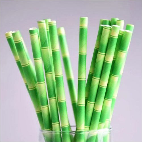 Green Printed Paper Drinking Straw