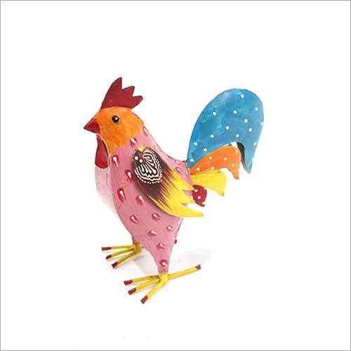 Iron and Wooden Painted Rooster
