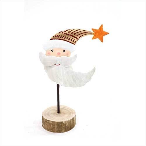 Iron And Wooden Painted Santa Face