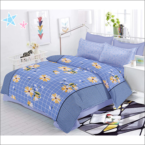 Flower Printed Blue AC Comforter Set