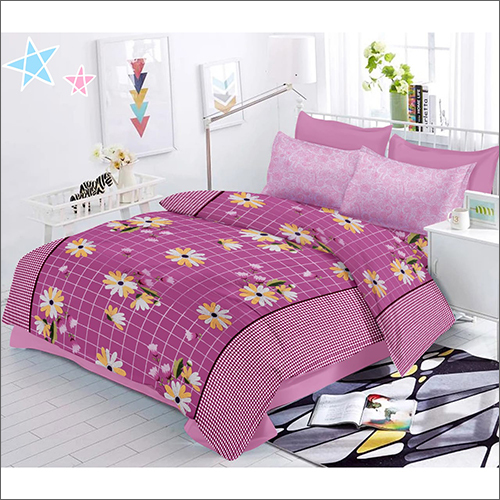Flower Printed Pink AC Comforter Set
