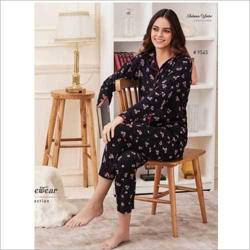 Multicolor Ladies Printed Night Suit Set