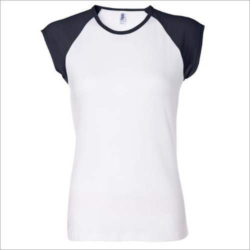 White Color Rib In Neck T Shirt