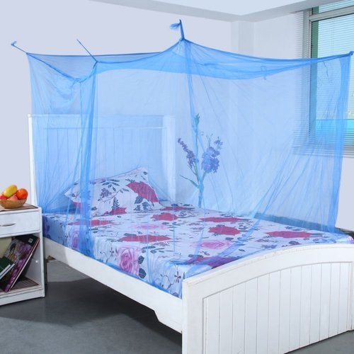 White And Blue Mosquito Net