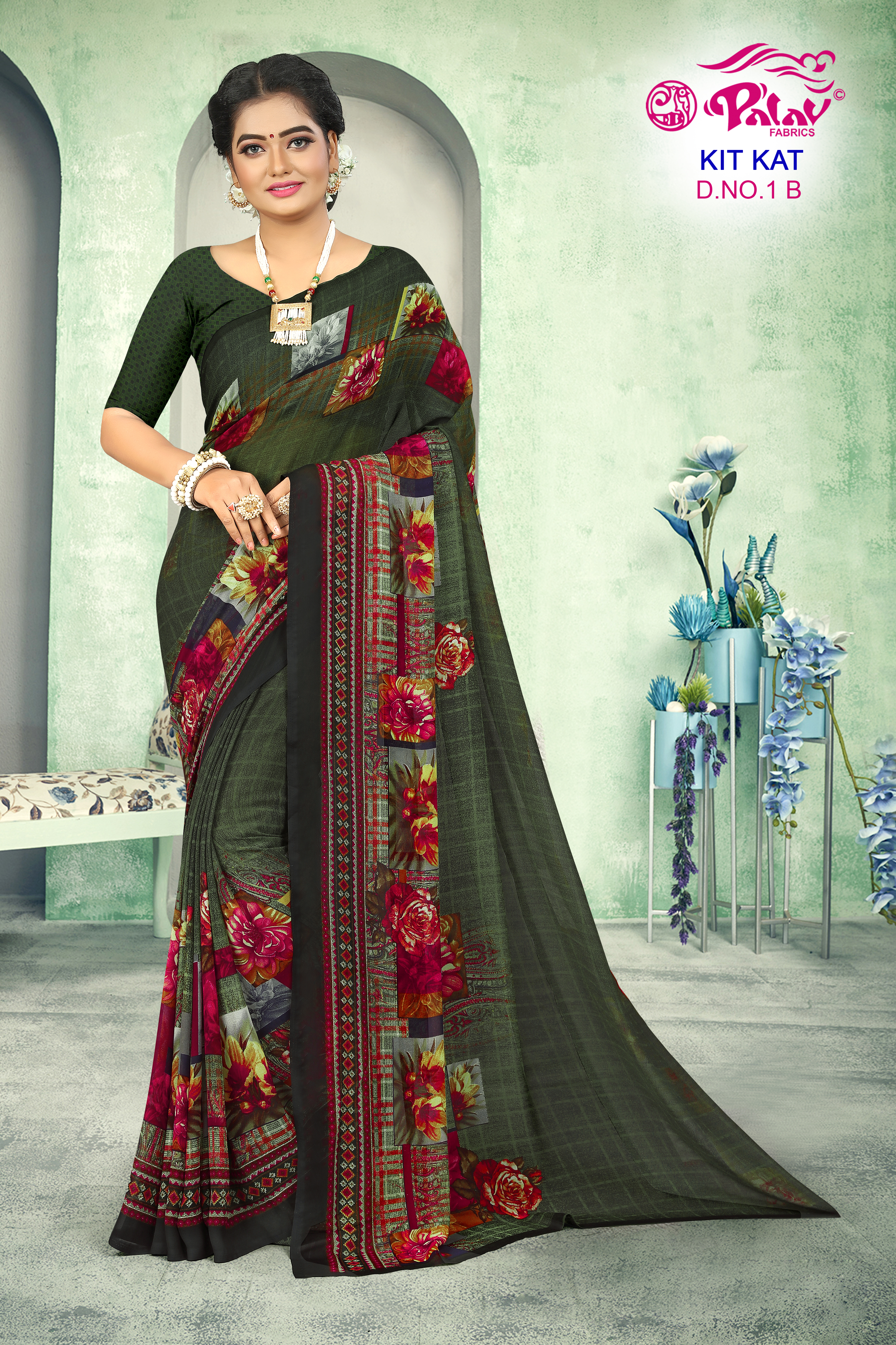Kit kat Gergette printed saree by palav fabrics