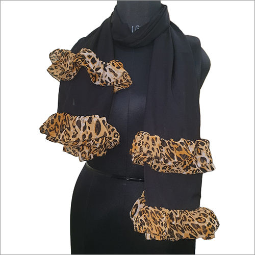 Ladies Black Designer Scarf