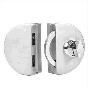 Glass Door Lock - Stainless Steel, Standard Size, Silver Finish | Satin Finish, Stainless Steel Construction, Smooth Sliding Mechanism