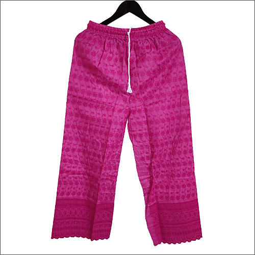 Ladies Chikan Palazzo - Casual Dress, Printed Design | All Season, Washable Fabric for Effortless Style and Comfort