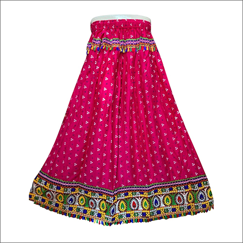 Ladies Bandhej Print Skirt - Multicolor, All Season , Printed Design in Various Sizes for Effortless Style and Versatile Fashion