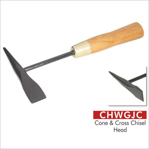 Chipping Hammers American Series CHWGJ Wooden Grip J Cone & Chisel Head