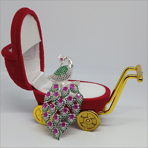 Ladies Silver Peacock Ring