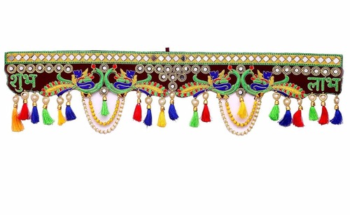 TUSKI PEACOCK WITH SHUBH-LABH ENTRANCE TORAN (4 FEET)