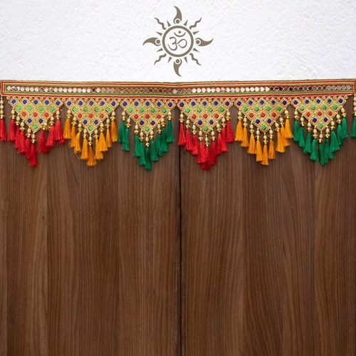 TRADITIONAL KUTCHI EMBROIDERED COTTON and SILK LENSES TORAN